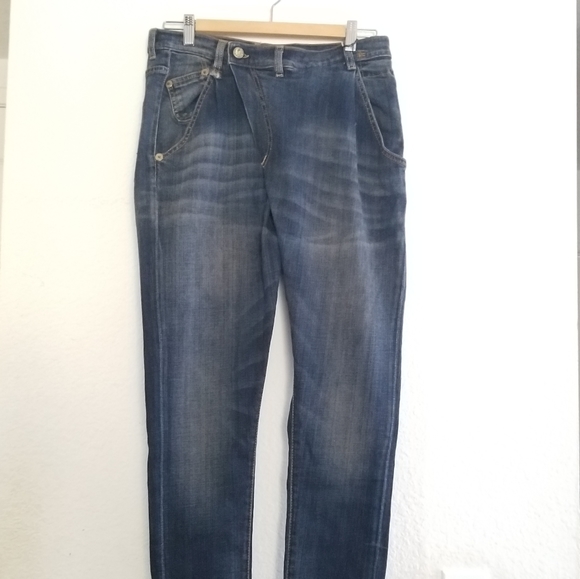 R13 Denim - R13 Mid Rise Tapered Leg Jeans Size 28 Mid Wash Blue